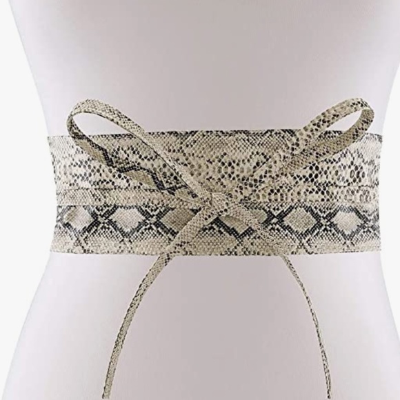 Ayliss Women Soft PU Leather Obi Belt Self Tie Wrap Cinch  Ayliss Women Soft PU Leather Obi Belt Self Tie Wrap Cinch Belt Fashion Bowknot W